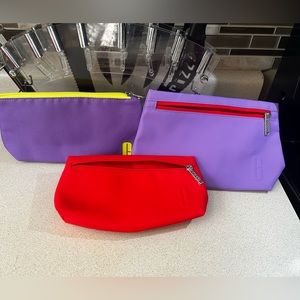 Clinique Smooth Neon Makeup Travel Bags Lot New